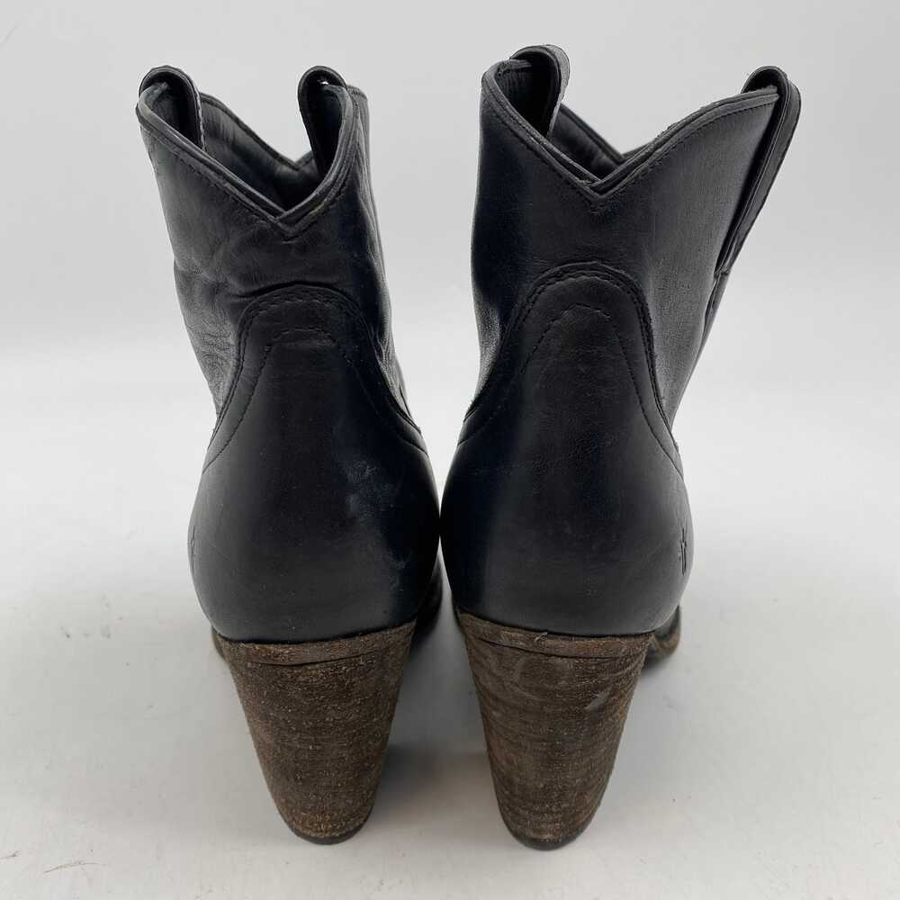 Frye Black Heeled Boots Almond Toe High Block Heel | Womens 10 - Picture 8 of 10